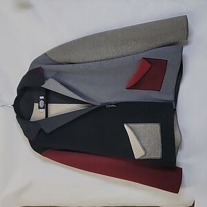 Cameleon Colorblock Jacket in Black, Gray, and Burgundy